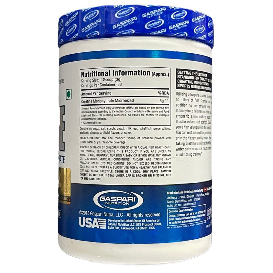 Gaspari Creatine Monohydrate, 250 gms - 83 Servings