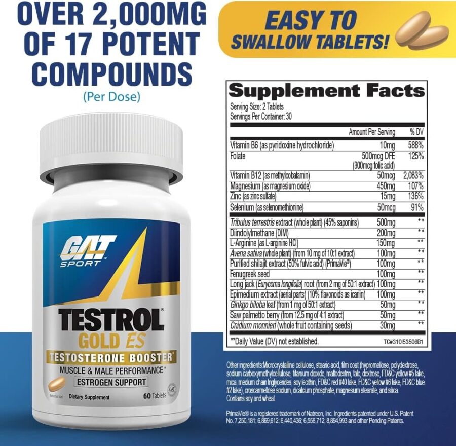 GAT Sport Testrol Gold ES, 60 Tablets