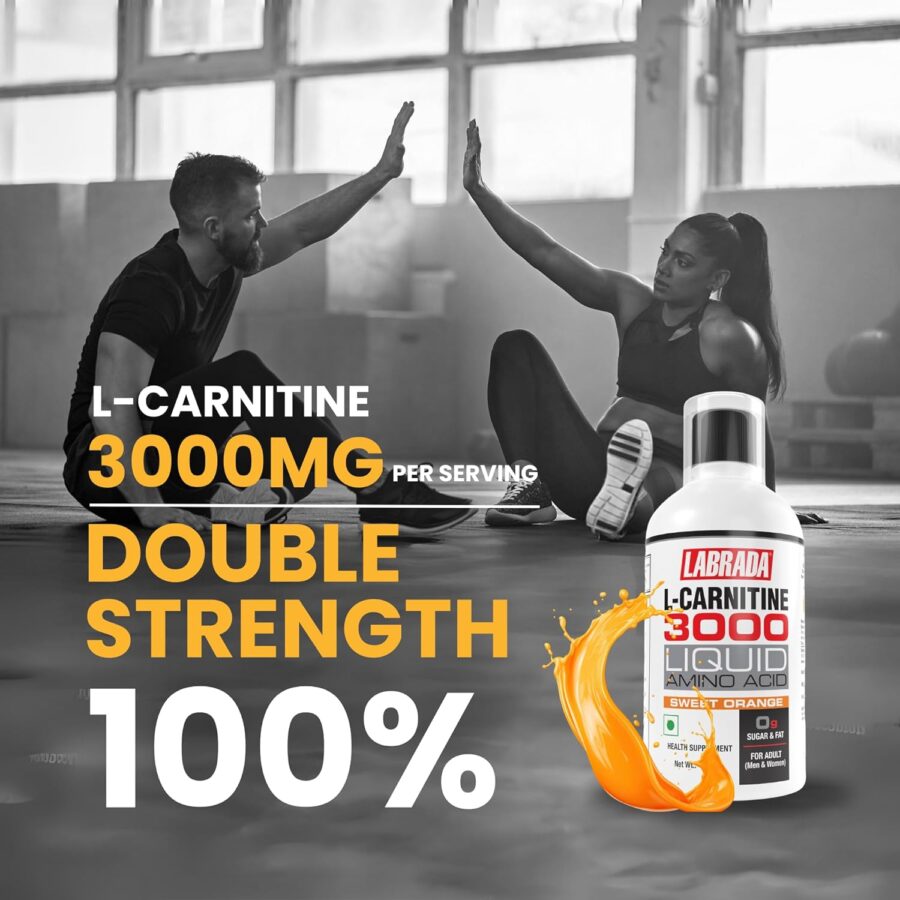 Labrada L-Carnitine Liquid (Double Strength 100% L-Carnitine 3000mg Per Serving)