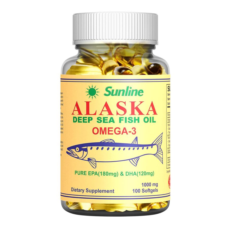 Sunline Alaska Deep Sea Fish Oil Omega-3, 1000mg - 100 Softgels